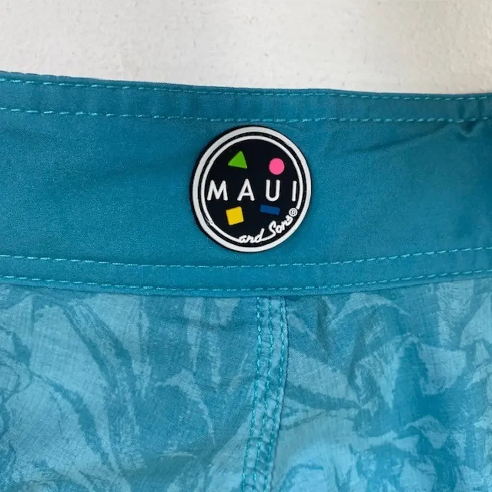 Maui and Sons Board Shorts Pineapple Haze Swim Trunks Striped Mens Size 30‎